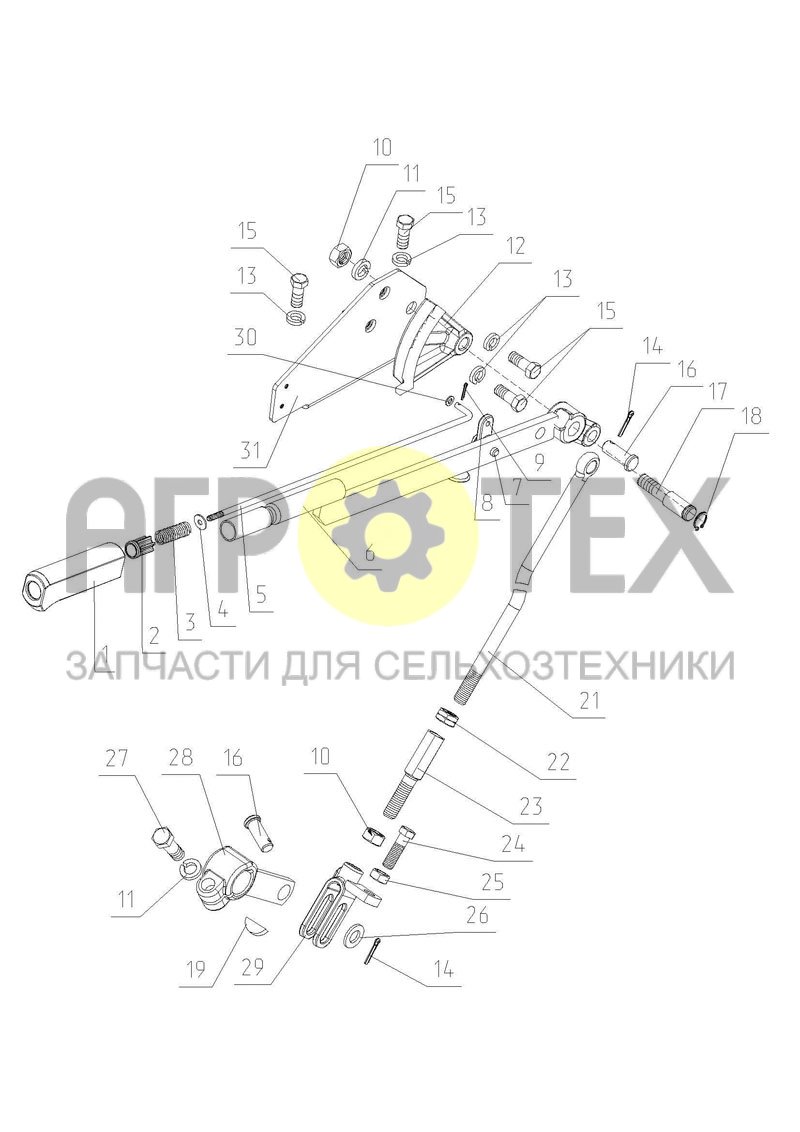 Управление стояночным тормозом (№17 на схеме)